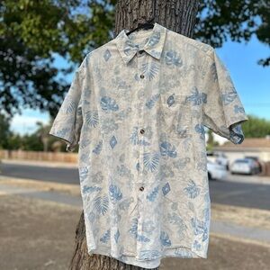 Light Blue Floral Men's Casual Shirt